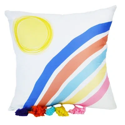 Donna Sharp Your Lifestyle By  Smoothie Rainbow Decorative Throw Pillow In Blue;white;red;yellow;pink;teal