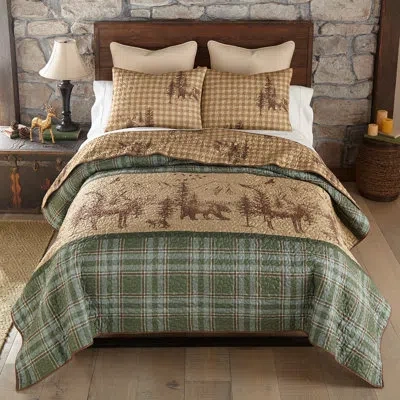 Donna Sharp Your Lifestyle By  Spruce Trail Rustic Quilt Set In Blue;brown;green;beige;tan