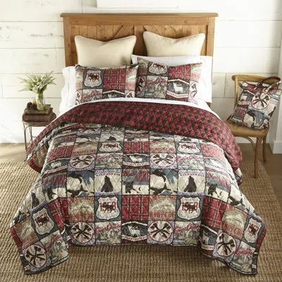 Donna Sharp Your Lifestyle By  The Great Outdoors Quilt Set In Blue;black;brown;red;beige;ivory;tan;tea