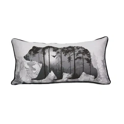 Donna Sharp Your Lifestyle By  Timber Bear Decorative Throw Pillow In Black;white;gray