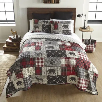 Donna Sharp Your Lifestyle By  Timber Rustic Quilt Set In Black;gray;red;cream;ivory