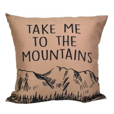 Donna Sharp Your Lifestyle By  Timber "take Me To The Mountains" Decorative Throw Pillow In Black;brown;tan