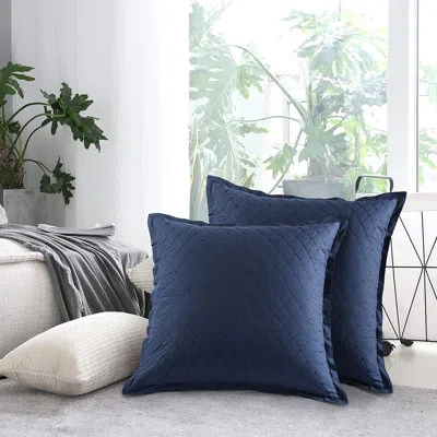 Donna Sharp Your Lifestyle By  Trellis Quilted Cotton Euro Sham In Navy