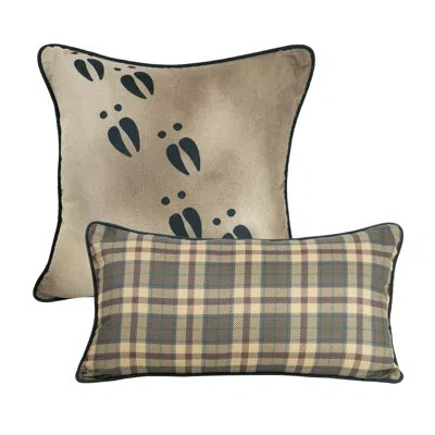 Donna Sharp Your Lifestyle By  Woodland Patch 2pc Rustic Pillow Set In Blue;green,red,beige,tan,brown,black
