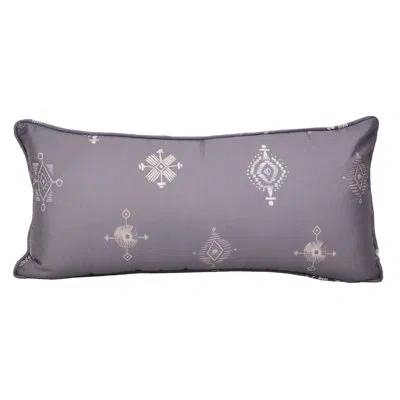 Donna Sharp Your Lifestyle By  Wyoming Emblem Rectangle Throw Pillow In Gray;ivory;tan