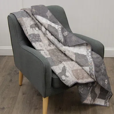 Donna Sharp Your Lifestyle By  Wyoming Quilted Lodge Throw In White;gray;taupe