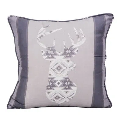 Donna Sharp Your Lifestyle By  Wyoming Southwest Deer Decorative Throw Pillow In Gray;silver;ivory