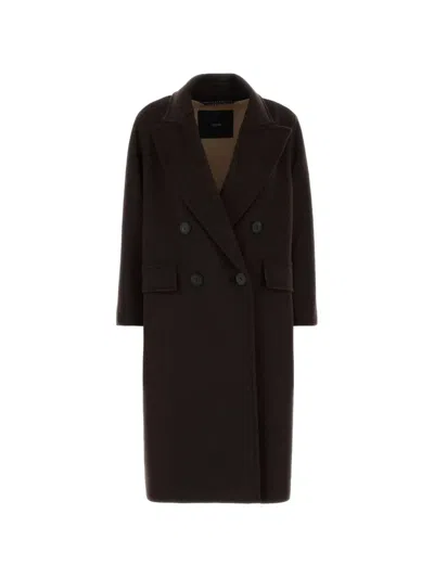 Donna Sinhorelli Angus Double-breasted Coat In Brown