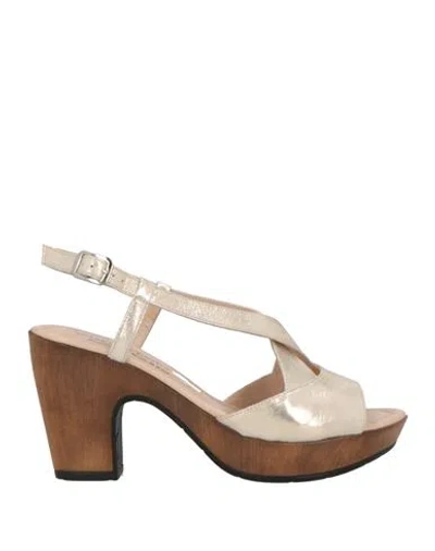 Donna Soft Woman Sandals Platinum Size 7 Leather In Grey