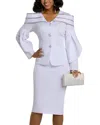 Donna Vinci 2pc Jacket & Skirt Set In White