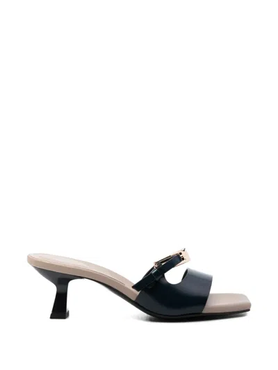 Donnari Buckle-fastening Leather Sandals In Blue