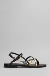 Donnari Leather Sandals In Black