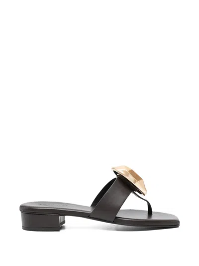 Donnari Geometric-appliqué Sandals In Brown