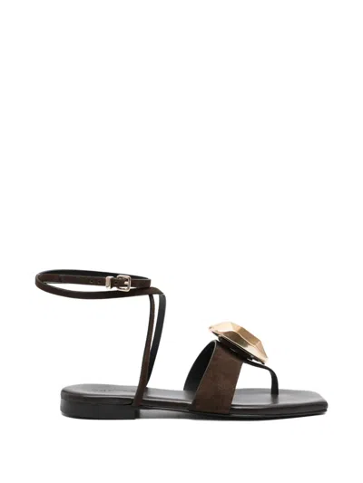 Donnari Gold-tone-embellishment Ankle-strap Sandals In Multi