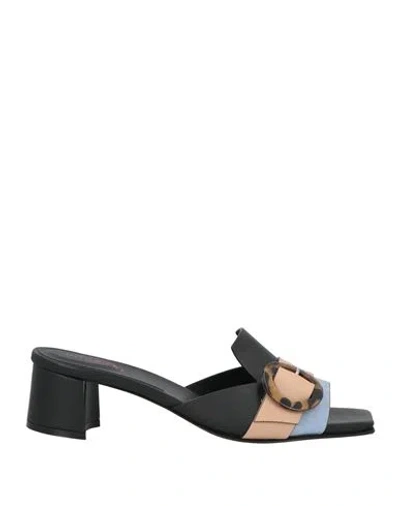 Donnari Donnarì Woman Sandals Black Size 7 Leather In Multi