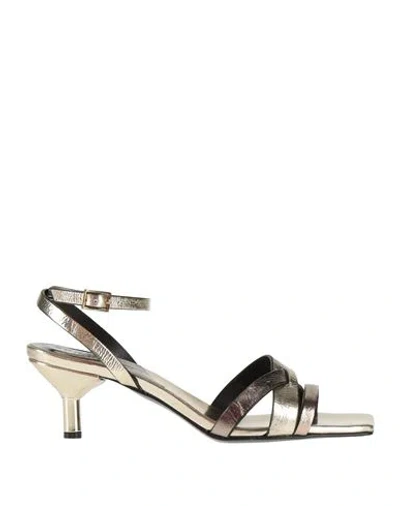Donnari Donnarì Woman Sandals Platinum Size 7 Leather In Multi