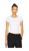 Donni Baby Rib Contrast Tee In White