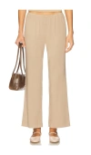 Donni Baby Rib Scallop Contrast Pant In Nude