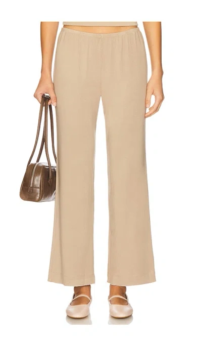 Donni Baby Rib Scallop Contrast Pant In Nude