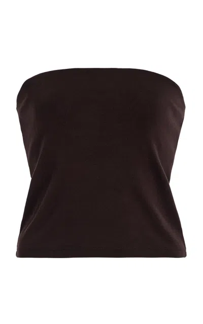 Donni The Baby Rib Tube Top Espresso In Brown