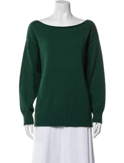 Pre-owned Donni Bateau Neckline Sweater In Green
