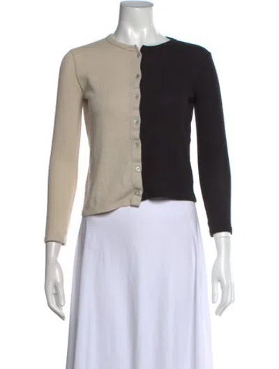 Pre-owned Donni Colorblock Pattern Crew Neck Sweater In Black/neutrals