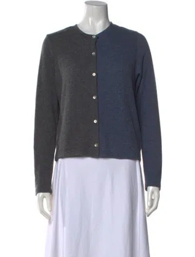 Pre-owned Donni Colorblock Pattern Crew Neck Sweater In Blue/grey