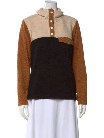 Pre-owned Donni Colorblock Pattern Mock Neck Sweater In Neutral