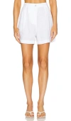 Donni The Linen Pleated Shorts Powder In 粉饼系列