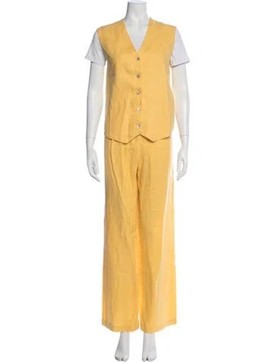 Pre-owned Donni Linen Set In Yellow