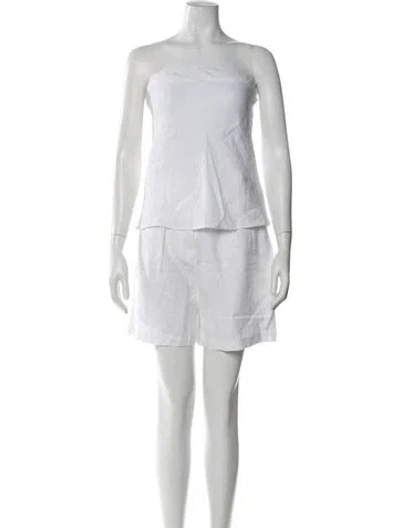 Pre-owned Donni Linen Short Set In White