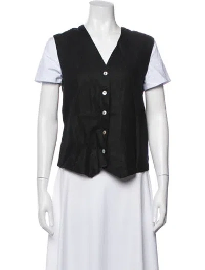Pre-owned Donni Linen Vest In Blue