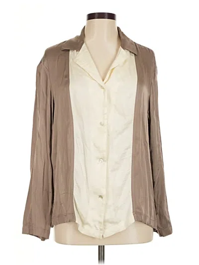 Pre-owned Donni Long Sleeve Blouse In Ivory