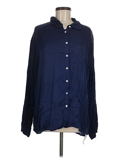 Pre-owned Donni Long Sleeve Button Down Shirt In Blue