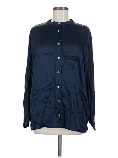 Pre-owned Donni Long Sleeve Button Down Shirt In Blue