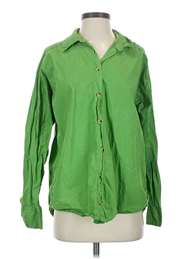 Pre-owned Donni Long Sleeve Button Down Shirt In Green