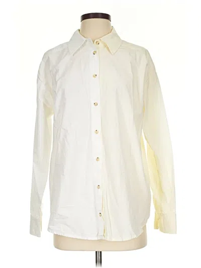 Pre-owned Donni Long Sleeve Button Down Shirt In White