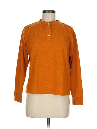 Pre-owned Donni Long Sleeve Henley Shirt In Orange
