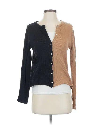 Pre-owned Donni Long Sleeve Top Brown Sweetheart Neckline Tops