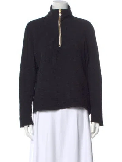 Pre-owned Donni Mock Neck Sweater In Black