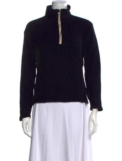 Pre-owned Donni Mock Neck Sweater In Black