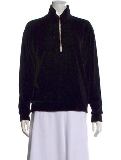 Pre-owned Donni Mock Neck Sweater In Black