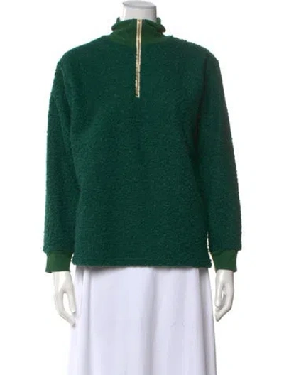 Pre-owned Donni Mock Neck Sweater In Green