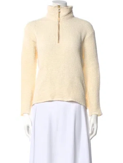 Pre-owned Donni Mock Neck Sweater In Neutral