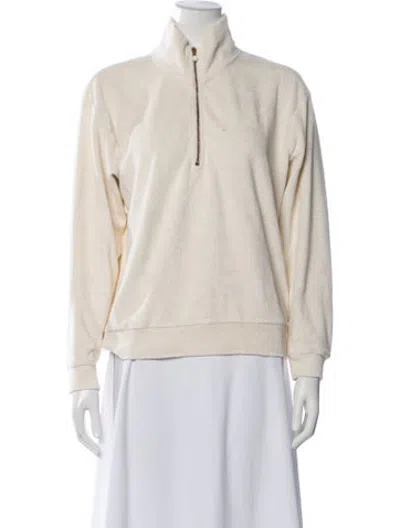 Pre-owned Donni Mock Neck Sweater In Neutrals