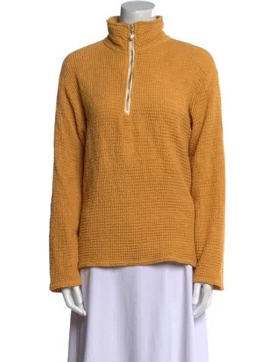 Pre-owned Donni Mock Neck Sweater In Yellow