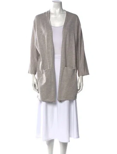 Pre-owned Donni Open Front Sweater In Gray