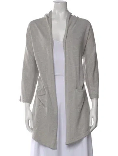 Pre-owned Donni Open Front Sweater In Gray