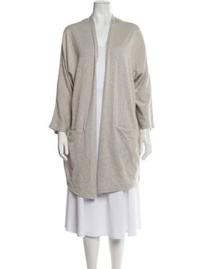 Pre-owned Donni Open Front Sweater In Grey