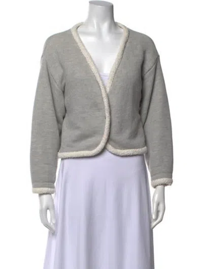 Pre-owned Donni Open Front Sweater In Grey